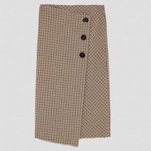 Zara Checked Wrap Skirt